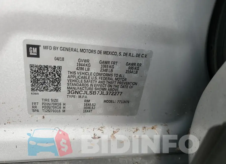 3GNCJLSB7JL372277 Photo# 14