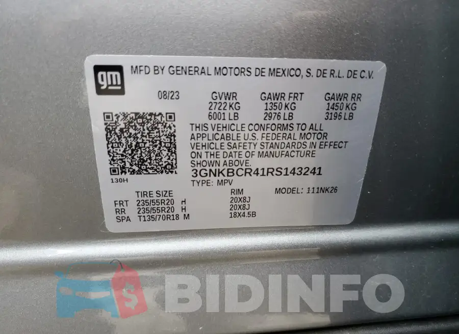 3GNKBCR41RS143241 Photo# 13