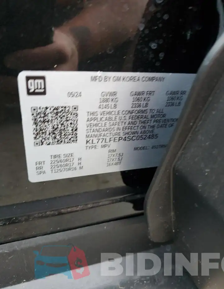 KL77LFEP4SC052485 Photo# 12