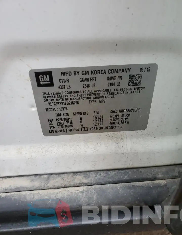 KL7CJRSB1FB216298 Photo# 13