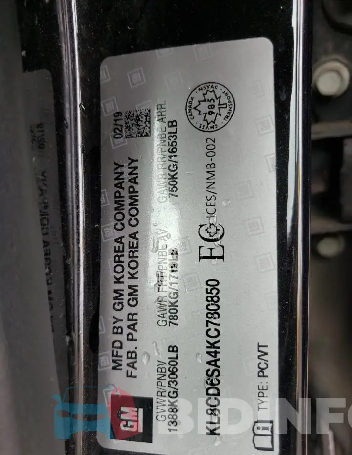 KL8CD6SA4KC780850 Photo# 12