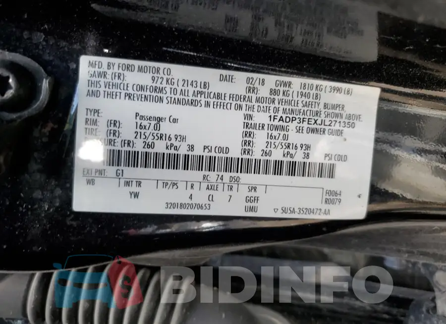1FADP3FEXJL271350 Photo# 13