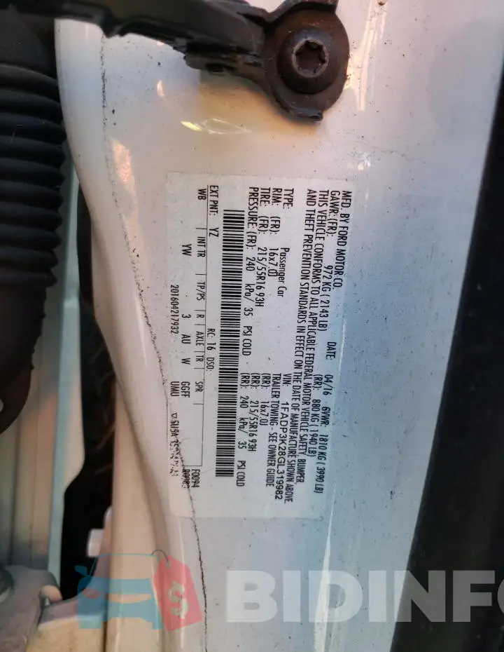 1FADP3K28GL319982 Photo# 12