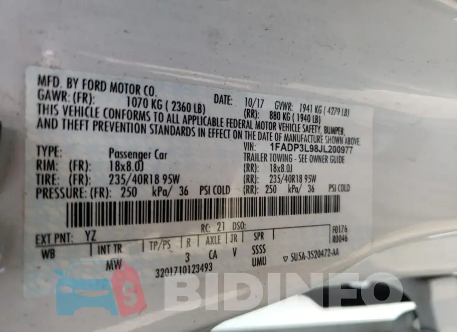 1FADP3L98JL200977 Photo# 13