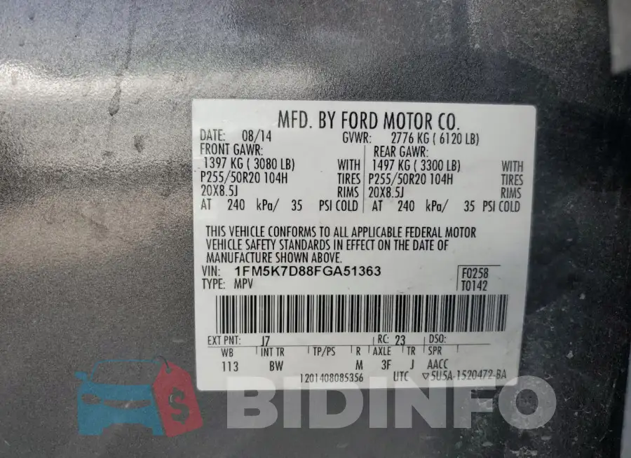1FM5K7D88FGA51363 Photo# 13