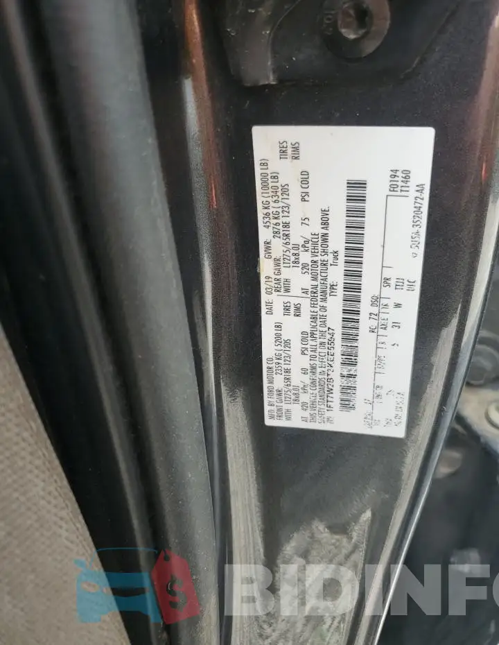1FT7W2BT3KEE55947 Photo# 12