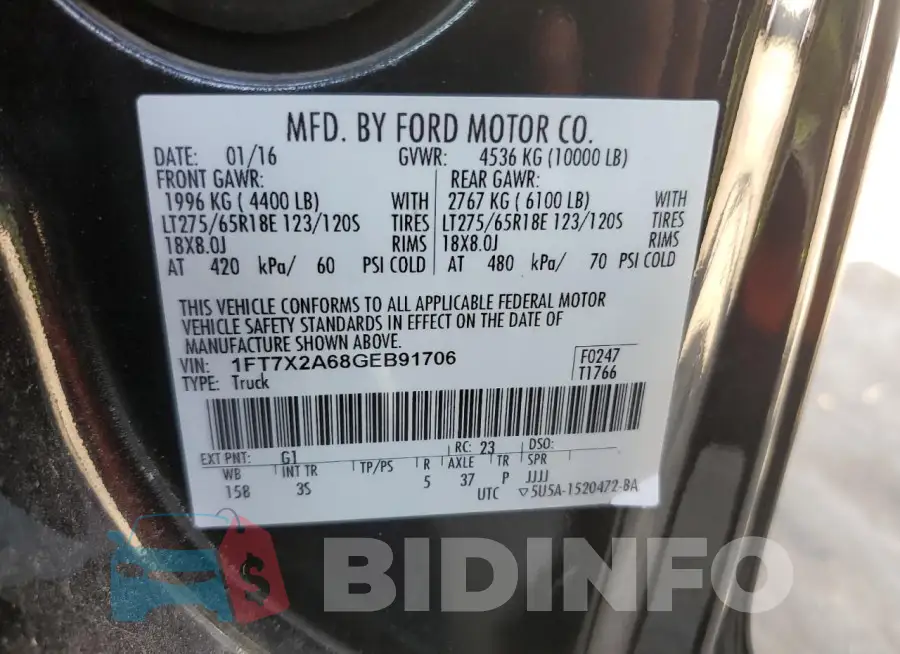 1FT7X2A68GEB91706 Photo# 12