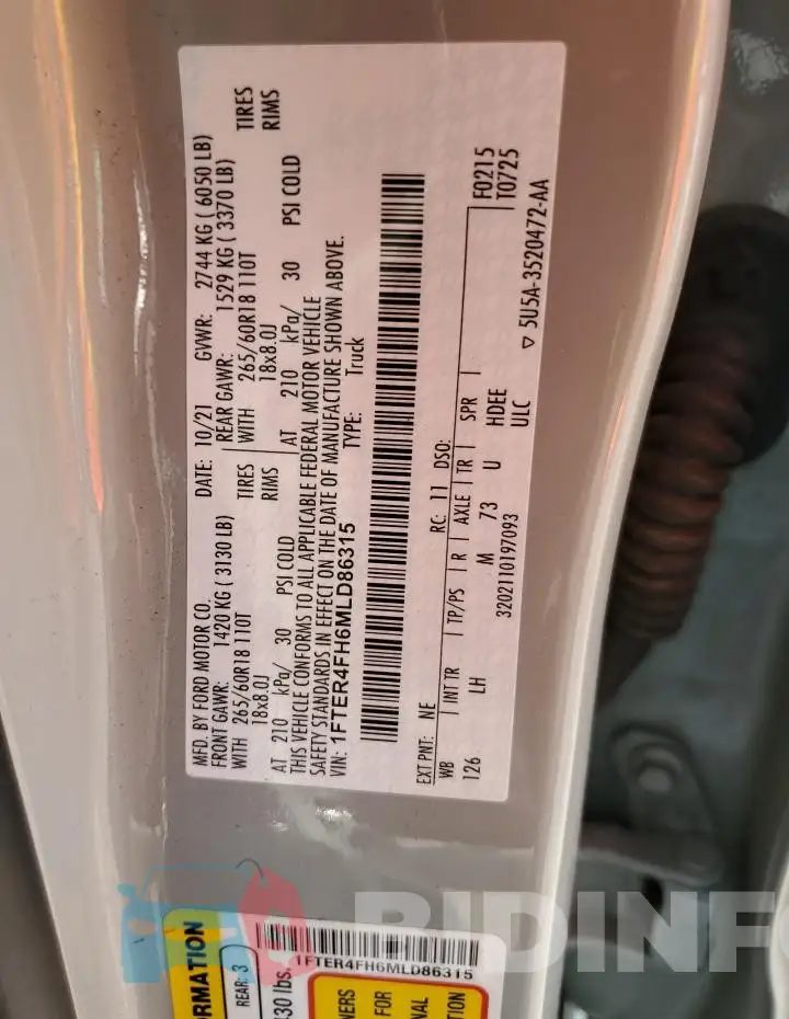 1FTER4FH6MLD86315 Photo# 12