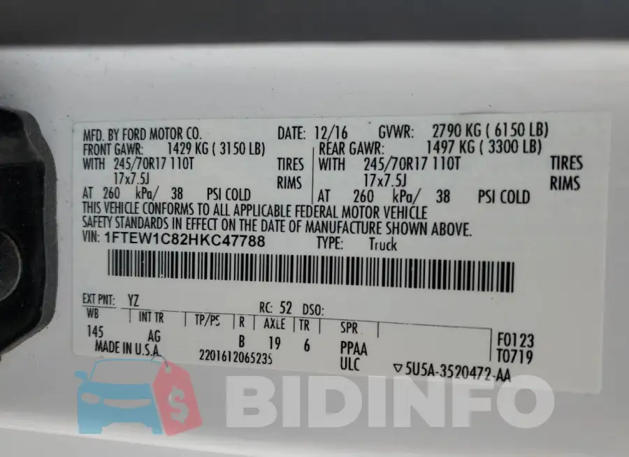 1FTEW1C82HKC47788 Photo# 12