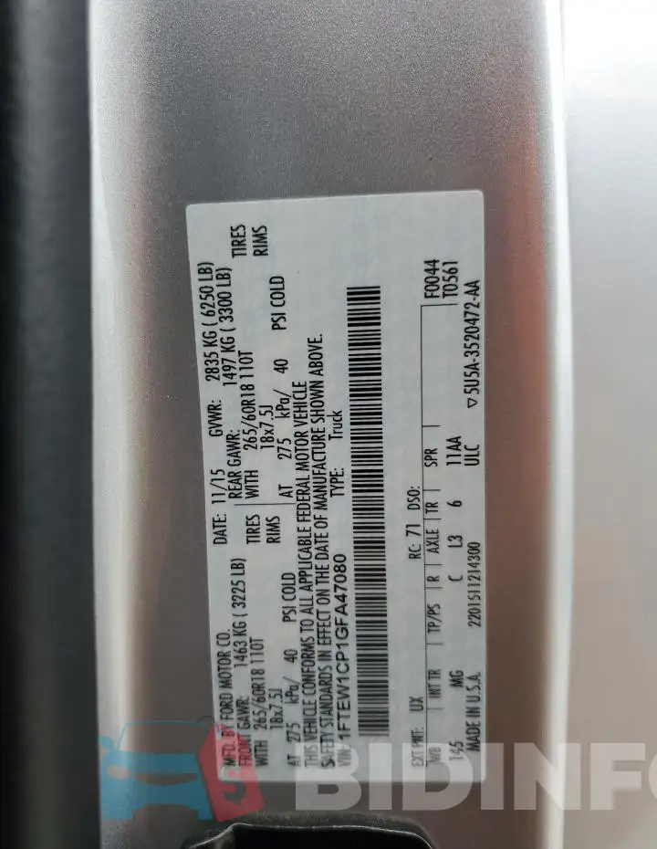 1FTEW1CP1GFA47080 Photo# 12