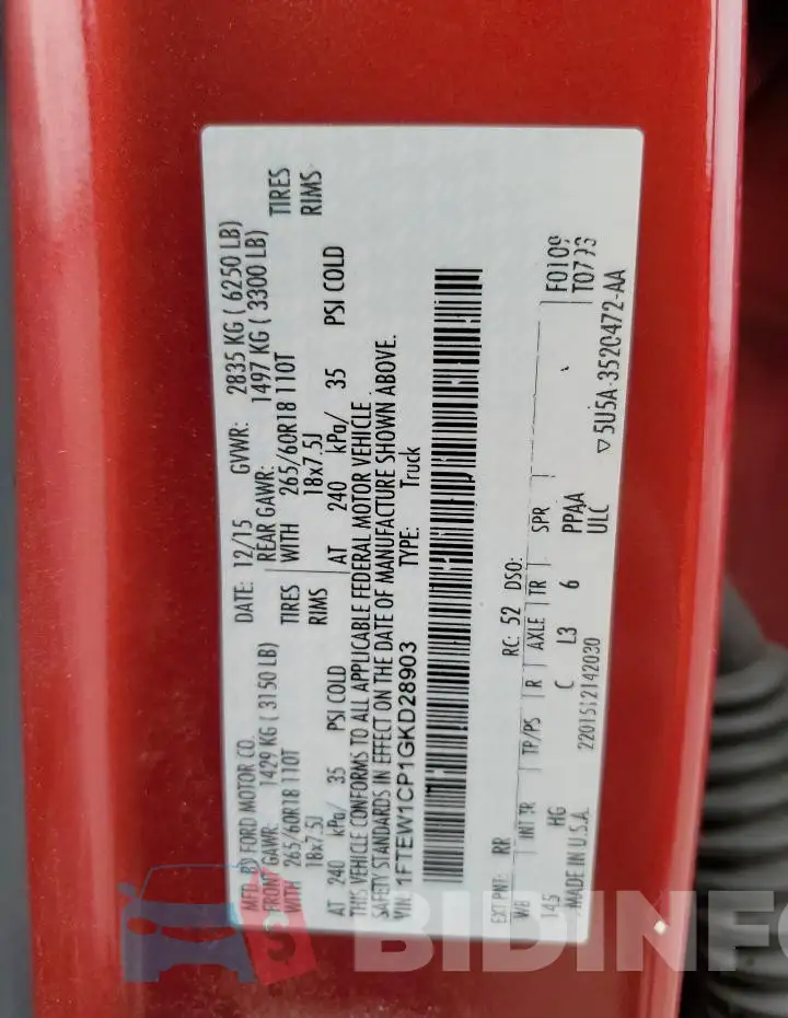 1FTEW1CP1GKD28903 Photo# 12