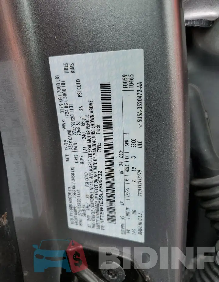 1FTEW1E55LFB05732 Photo# 13