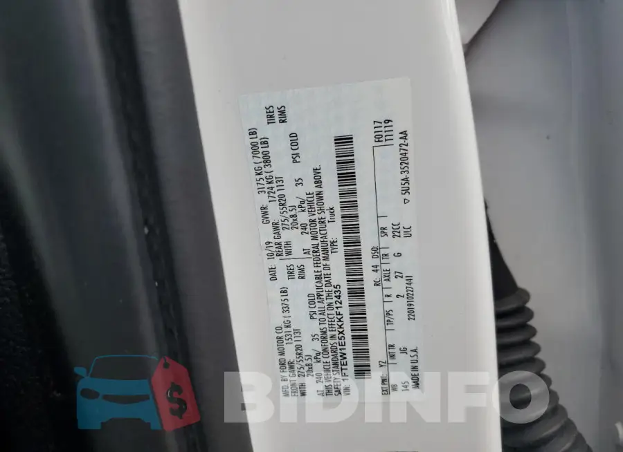 1FTEW1E5XKKF12435 Photo# 12