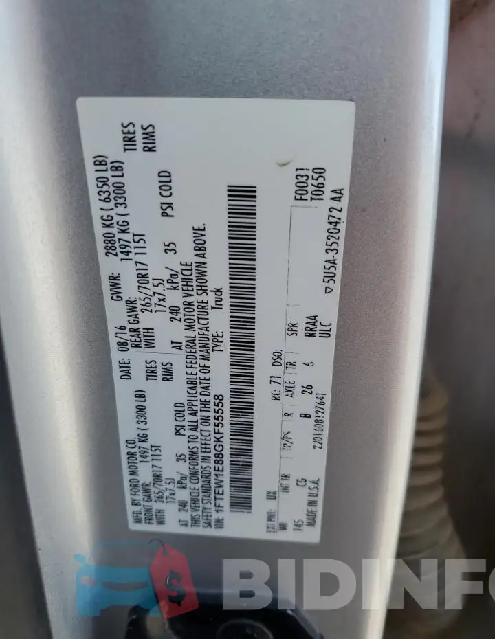 1FTEW1E88GKF55558 Photo# 13