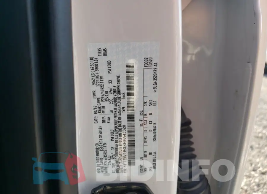 1FTEW1EGXHFA43320 Photo# 12