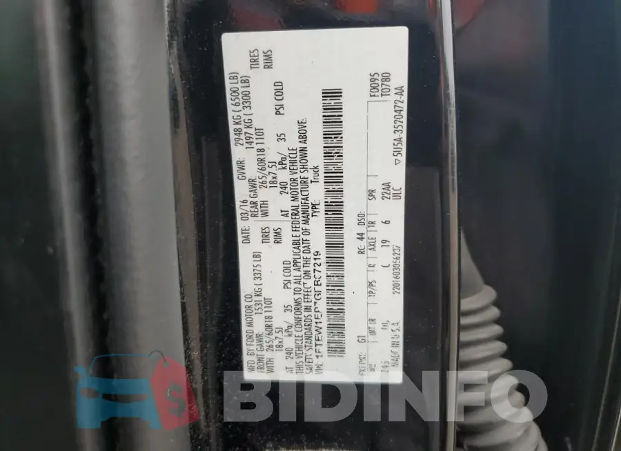 1FTEW1EP7GFB67219 Photo# 12