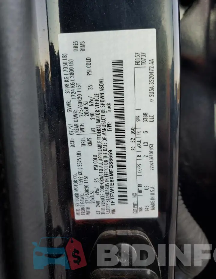 1FTFW1E80MFB86669 Photo# 12