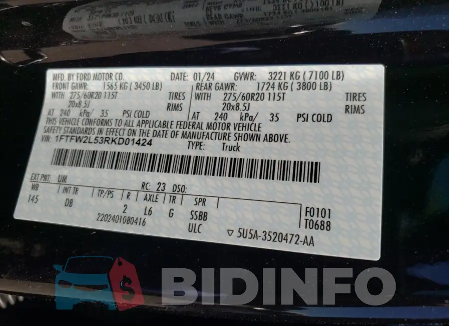 1FTFW2L53RKD01424 Photo# 12