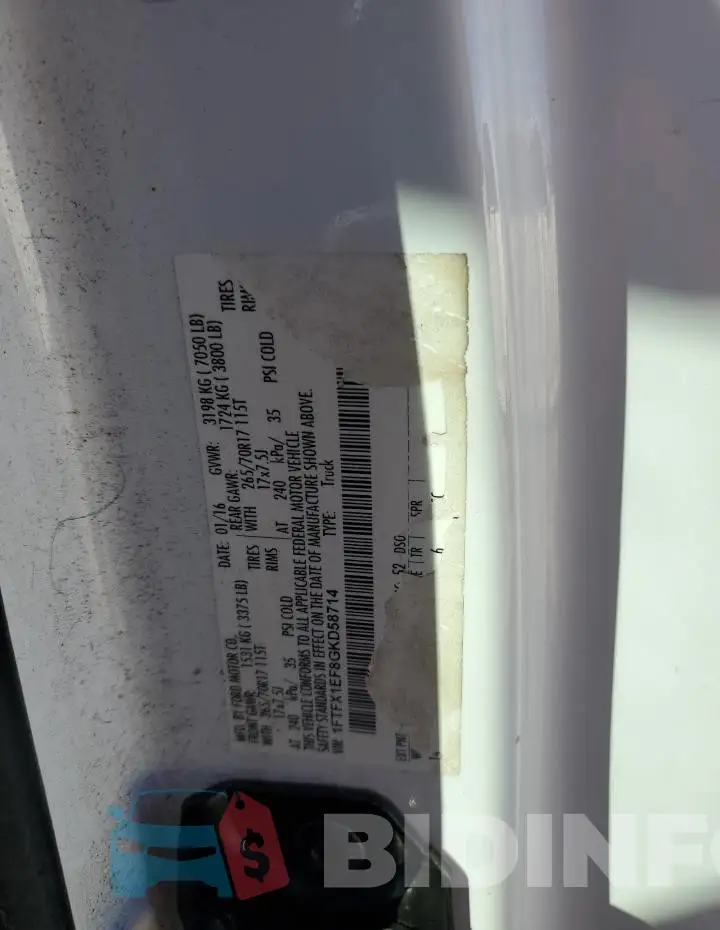 1FTFX1EF8GKD58714 Photo# 12