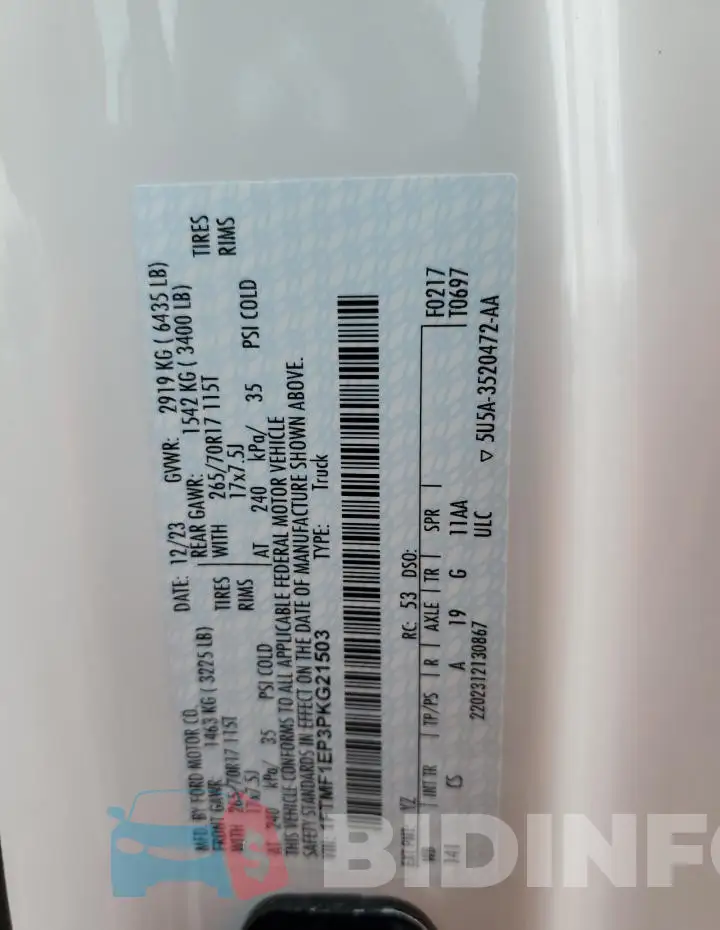 1FTMF1EP3PKG21503 Photo# 12
