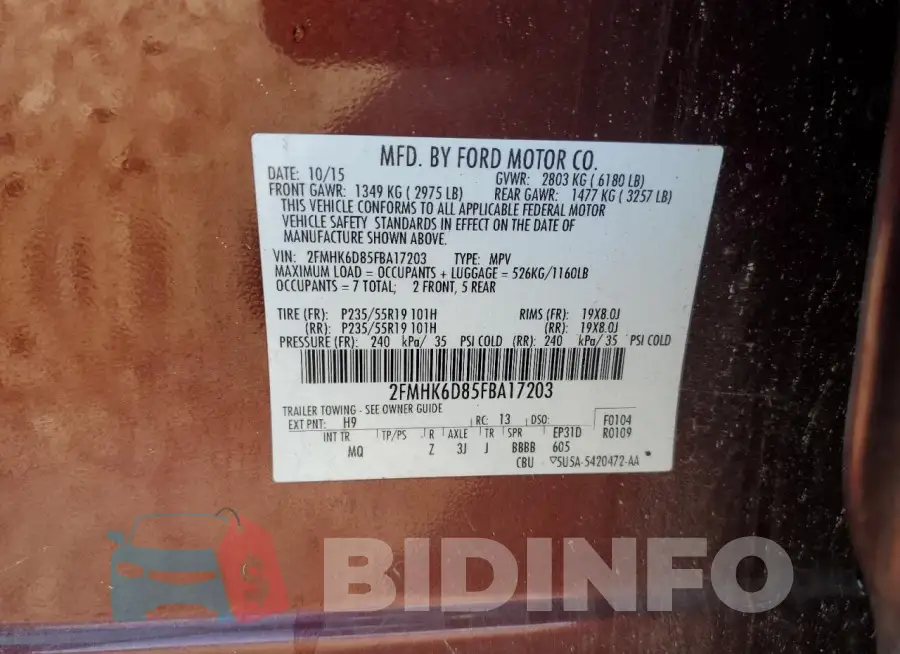 2FMHK6D85FBA17203 Photo# 13