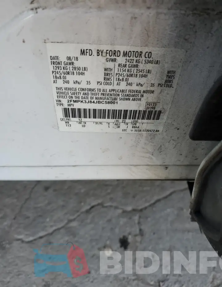2FMPK3J84JBC58001 Photo# 14