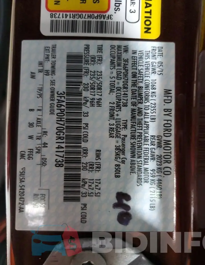 3FA6P0H70GR141738 Photo# 12
