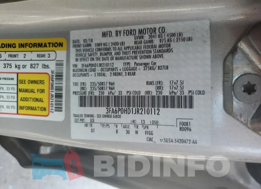 3FA6P0HD1JR210112 Photo# 12