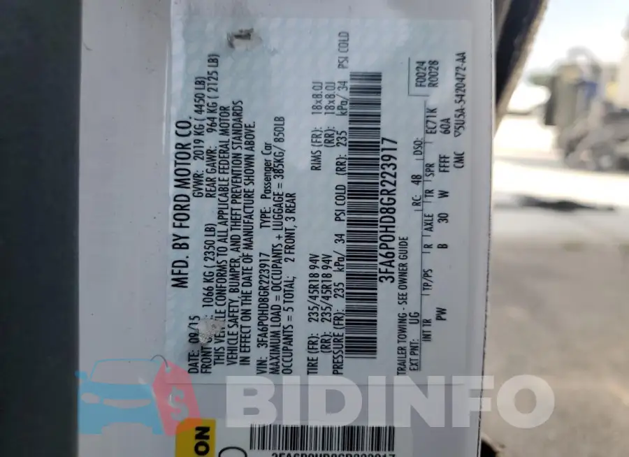 3FA6P0HD8GR223917 Photo# 12