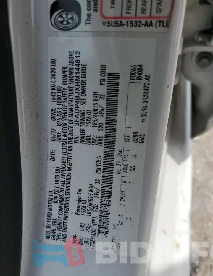 3FADP4BJXHM144812 Photo# 12