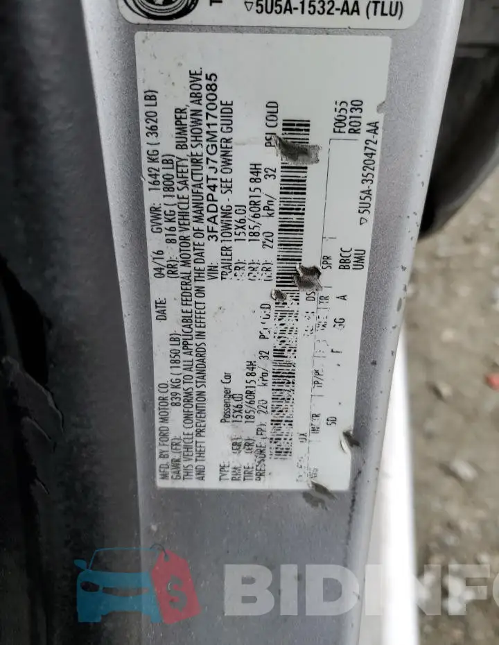 3FADP4TJ7GM170085 Photo# 12