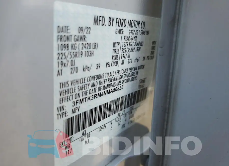 3FMTK3RM4NMA50835 Photo# 12