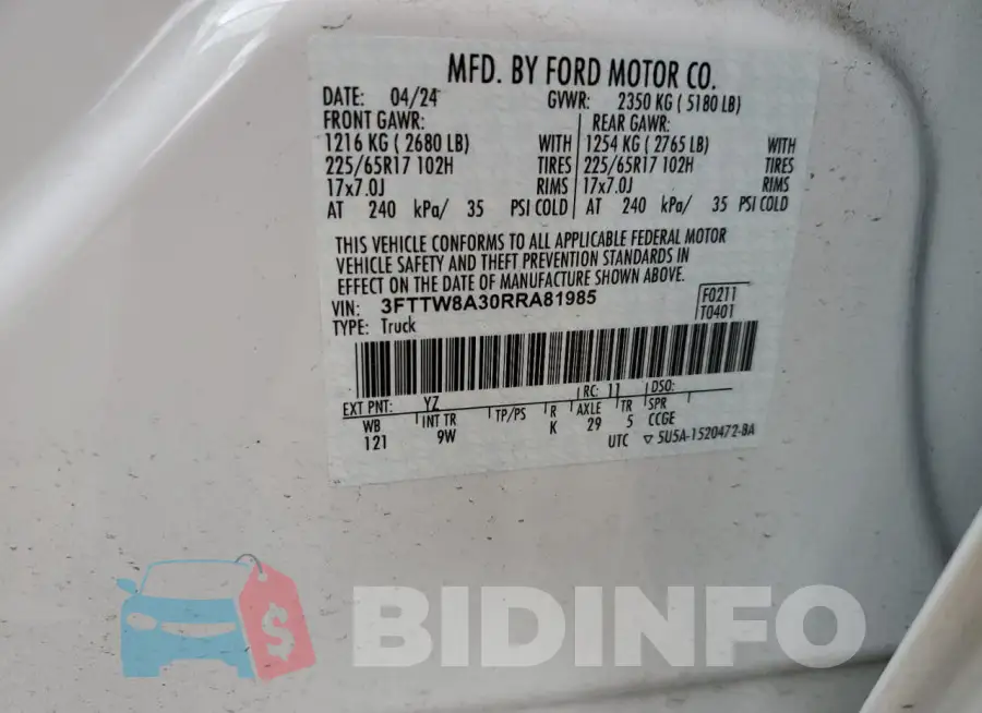 3FTTW8A30RRA81985 Photo# 12