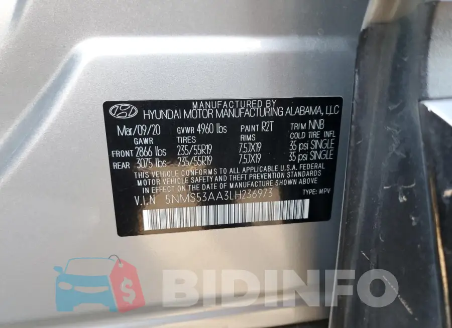 5NMS53AA3LH236973 Photo# 14