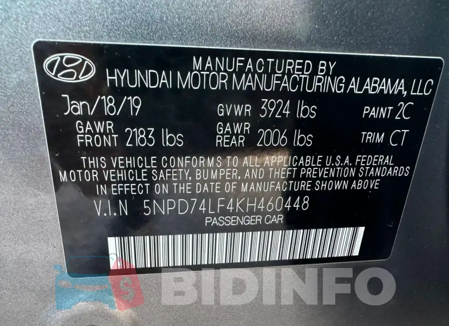 5NPD74LF4KH460448 Photo# 10