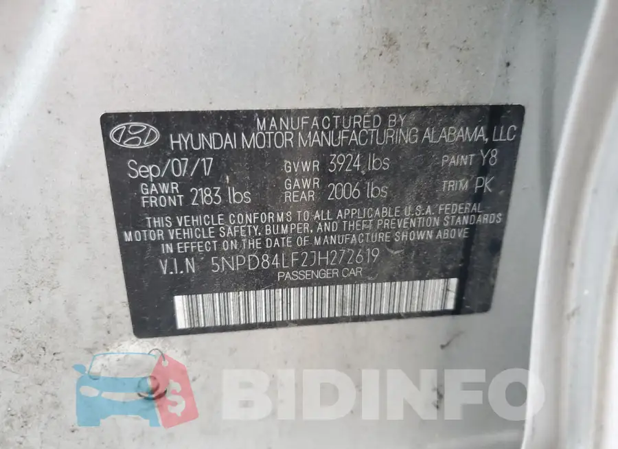 5NPD84LF2JH272619 Photo# 12