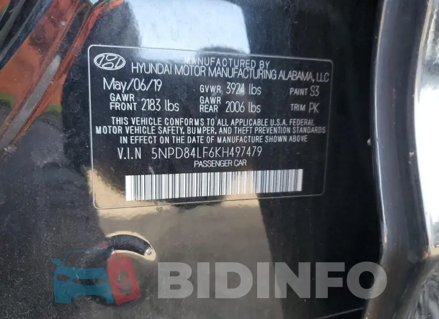5NPD84LF6KH497479 Photo# 12