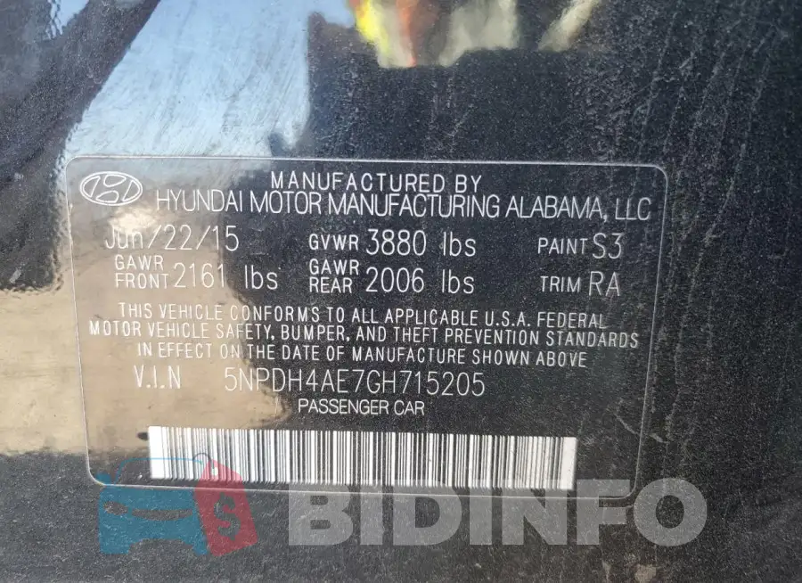 5NPDH4AE7GH715205 Photo# 12