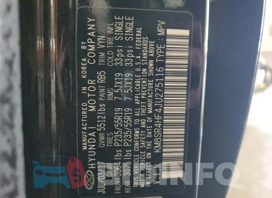 KM8SR4HF4JU275116 Photo# 14