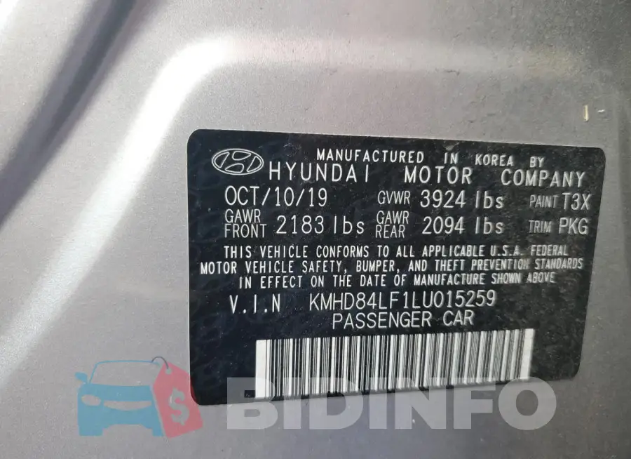 KMHD84LF1LU015259 Photo# 12