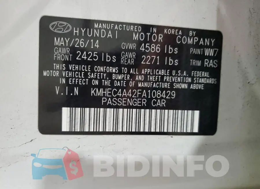 KMHEC4A42FA108429 Photo# 13