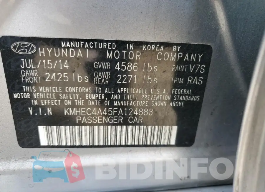 KMHEC4A45FA124883 Photo# 13