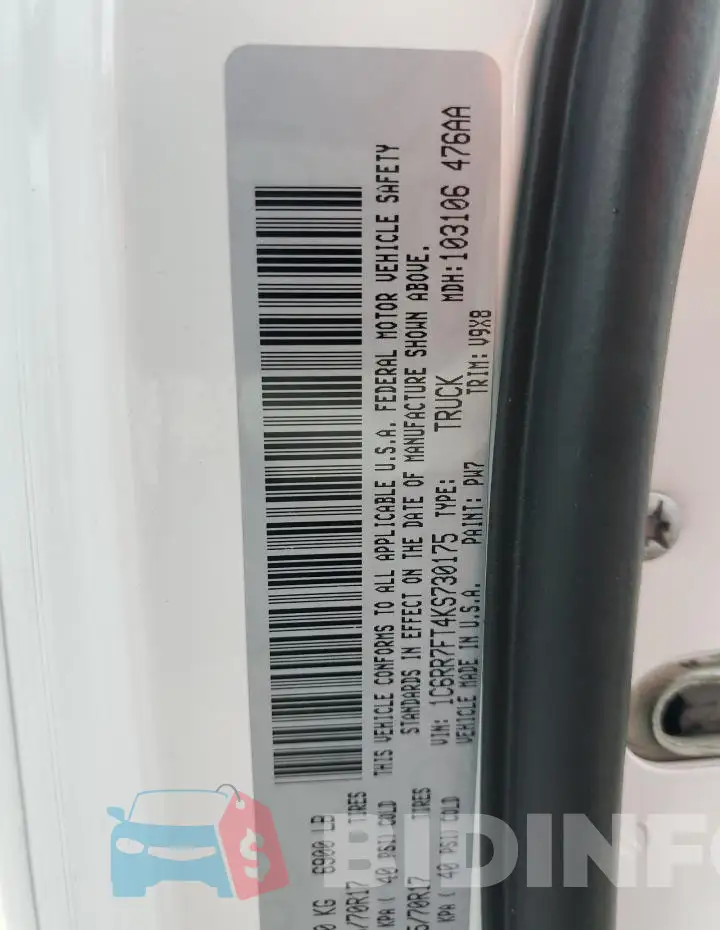 1C6RR7FT4KS730175 Photo# 12