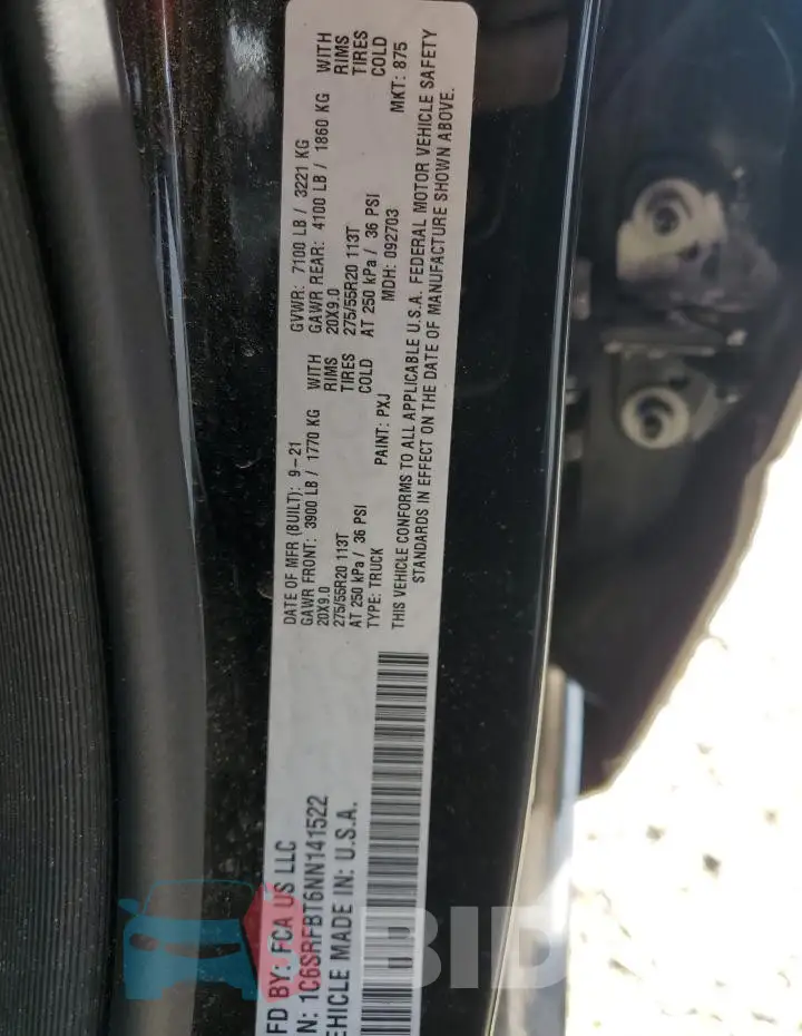 1C6SRFBT6NN141522 Photo# 12