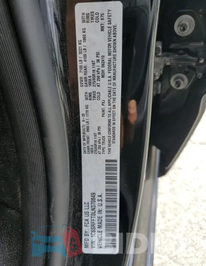 1C6SRFFT0LN370849 Photo# 12