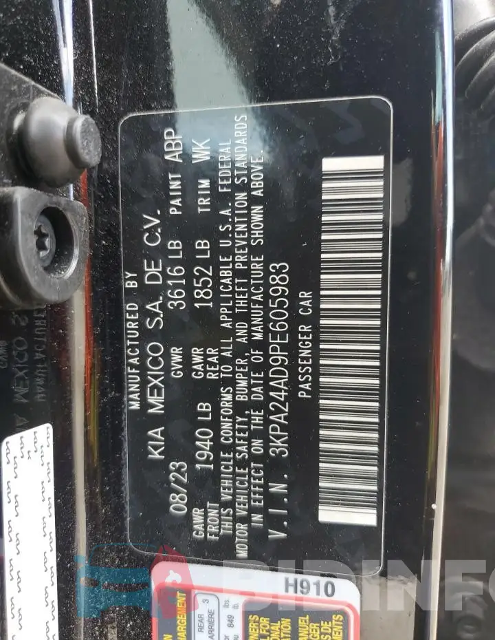 3KPA24AD9PE605983 Photo# 13
