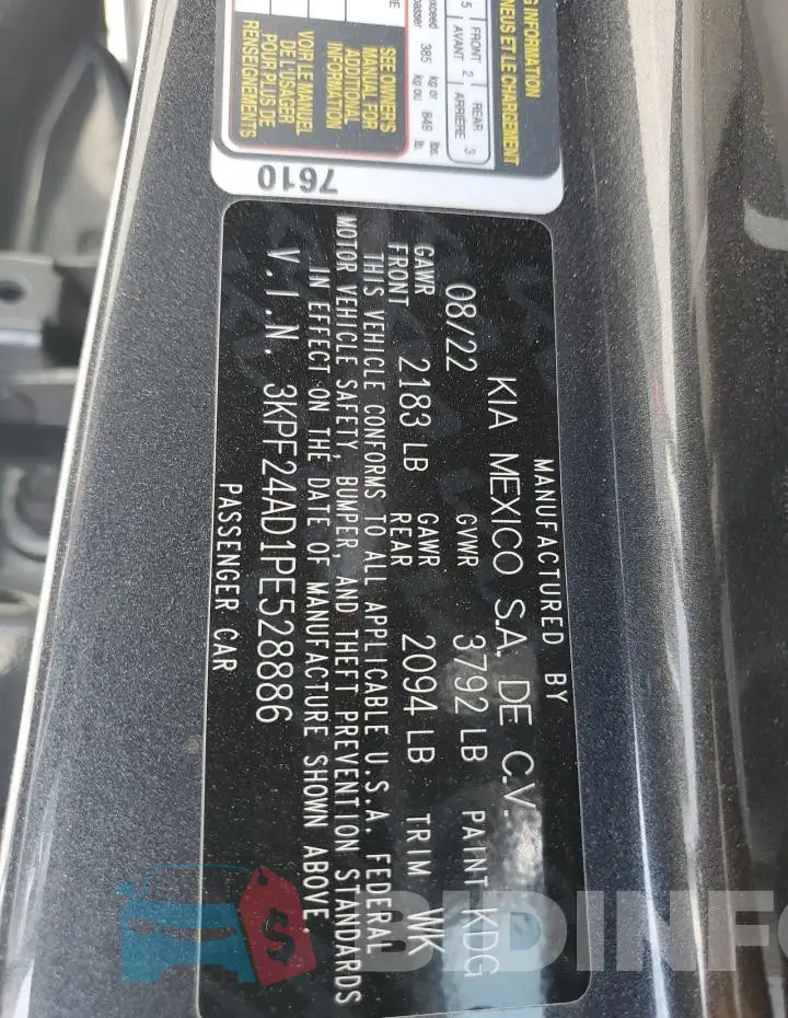 3KPF24AD1PE528886 Photo# 13