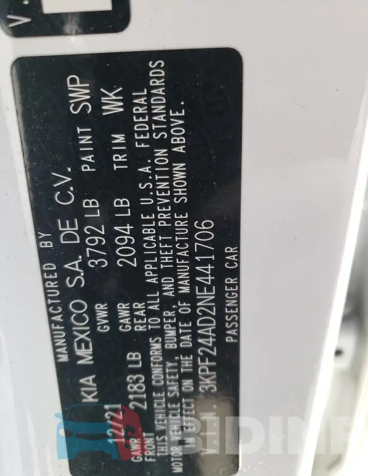 3KPF24AD2NE441706 Photo# 13