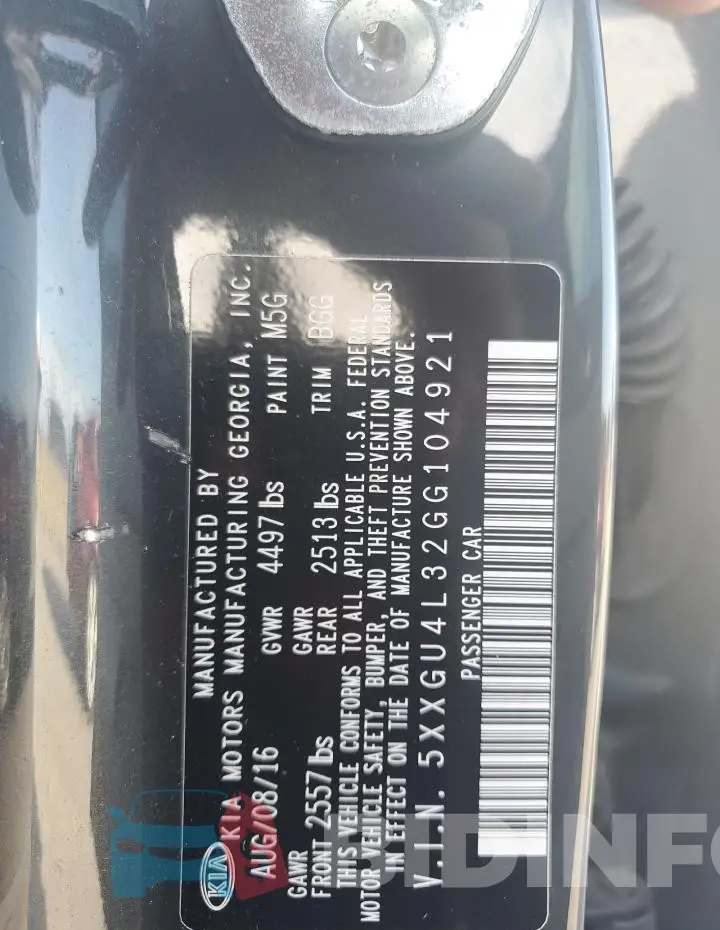 5XXGU4L32GG104921 Photo# 12