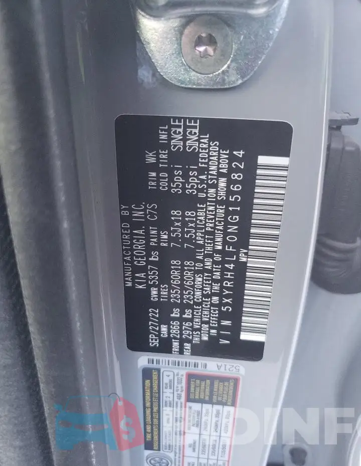 5XYRH4LF0NG156824 Photo# 14